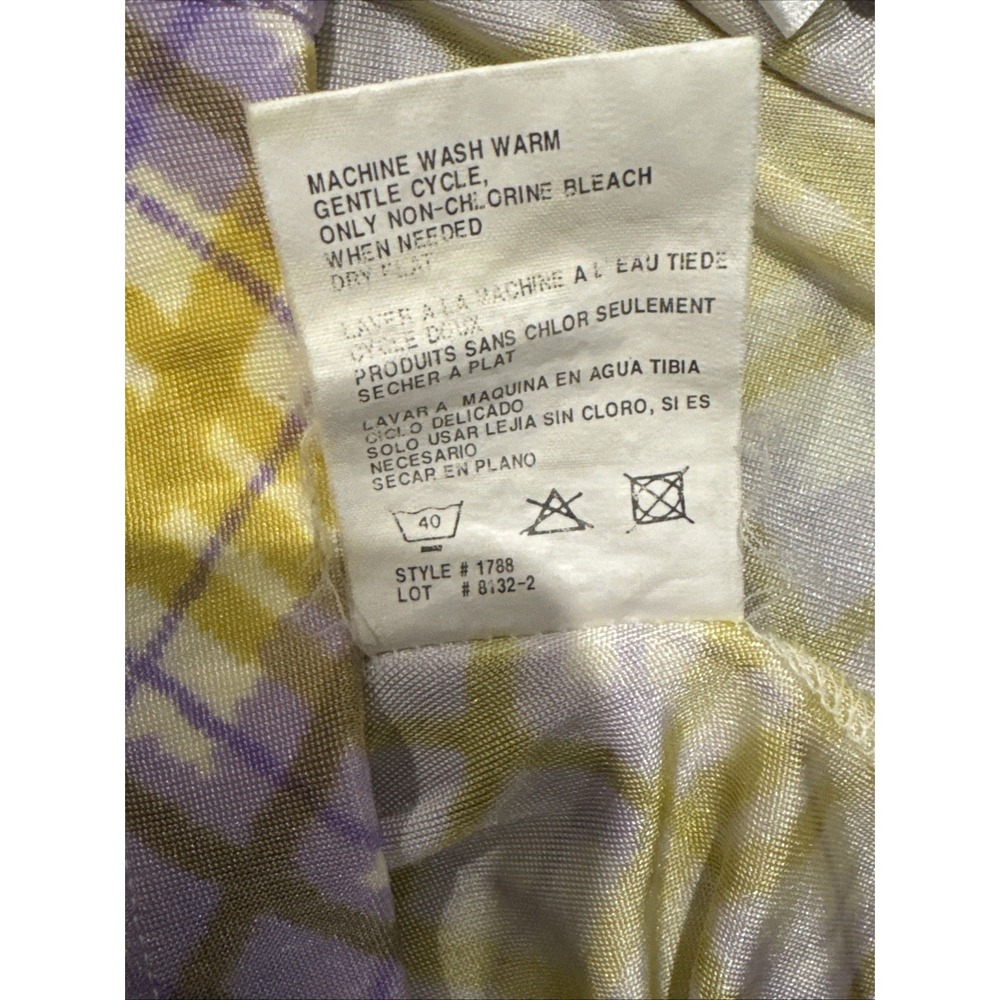 Maxi Nylon Skirt By outlander Purple Yellow Plaid Slinky Small‎ 28" Waist - Picture 6 of 7